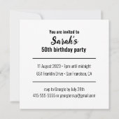 レトロカラー オーダーメイド 50歳誕生日招待状 招待状 (裏面)