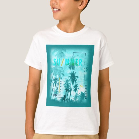レトロカリフォルニアサマーデザイン Tシャツ (正面)