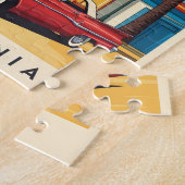 レトロカリフォルニアドリームサンタモニカピア ジグソーパズル (側面)