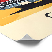 レトロカリフォルニアドリームサンタモニカピア ポスター (角)