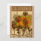 レトロカリフォルニアヴィンテージ旅行ポスター ポストカード (正面/裏面)