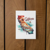 レトロカリフォルニアUSAマップ旅行お土産 ポストカード