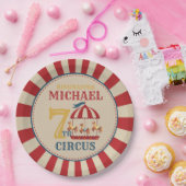 レトロカルーセルサーカスカーニバルバースデーパーティープレート ペーパープレート (パーティー)