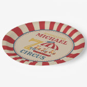 レトロカルーセルサーカスカーニバルバースデーパーティープレート ペーパープレート (アングル)