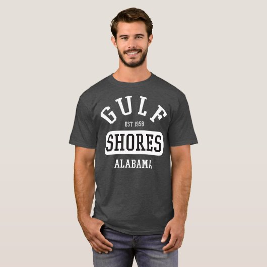 レトロカレッジスタイルガルフショアーズAL女性男性 Tシャツ (正面フル)