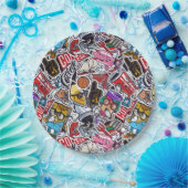 レトロカレッジビベス紙プレート-パーティースタイル! ペーパープレート (パーティー)