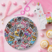 レトロカレッジビベス紙プレート-パーティースタイル! ペーパープレート (パーティー)