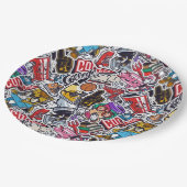 レトロカレッジビベス紙プレート-パーティースタイル! ペーパープレート (アングル)