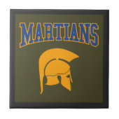 レトロカレッジブルーオレンジマーティアンバスタンススポーツ タイル (正面)