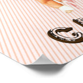 レトロカレンダーガールピンアップヴィンテージスタイルデザイン ポスター (角)