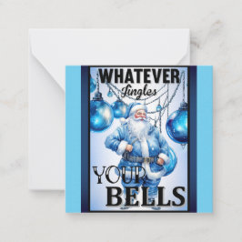 レトロカワイイ ブルー クリスマス ノートカード