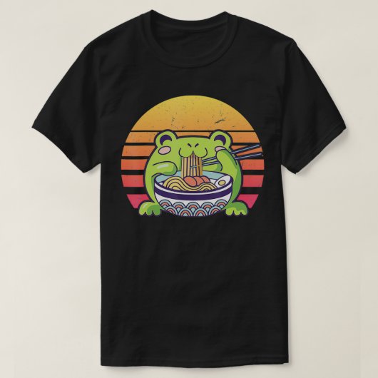 レトロカワイトフロッグラーメン Tシャツ (デザイン正面)