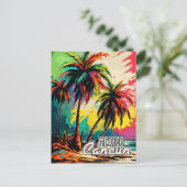 レトロカンクンメキシコポップ・アートのポスターアートトラベル シーズンポストカード (スタンド正面)