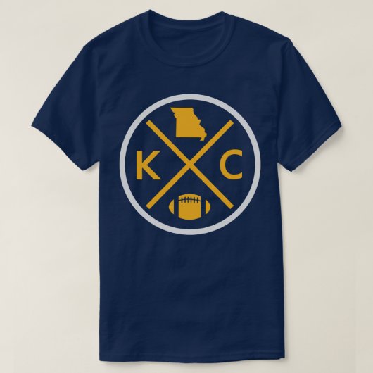 レトロカンザスシティエンブレムヴィンテージKC Tシャツ (デザイン正面)