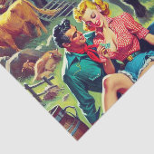 レトロカントリーカップルイラストレーション 薄葉紙 (詳細)