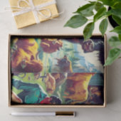 レトロカントリーカップルイラストレーション 薄葉紙 (ギフト)