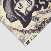 レトロカントリーガールイラストレーション 薄葉紙 (詳細)