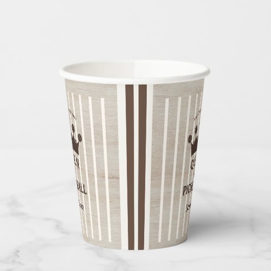 レトロカントリークラブウッドグレインストライプクイーンオブ 紙コップ (左)