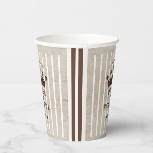 レトロカントリークラブウッドグレインストライプクイーンオブ 紙コップ (右)