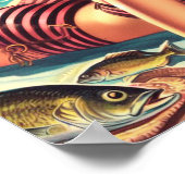 レトロカントリーサマーピンアップ ポスター (角)