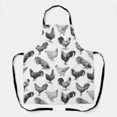 レトロカントリーファームチキンパターン エプロン (正面)