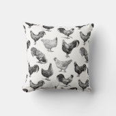 レトロカントリーファームチキンパターン クッション (正面)