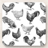 レトロカントリーファームチキンパターン コースター (正面)
