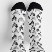 レトロカントリーファームチキンパターン ソックス (上部)