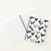 レトロカントリーファームチキンパターン ノートブック (内部)