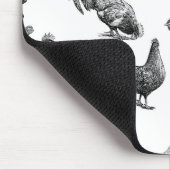 レトロカントリーファームチキンパターン マウスパッド (コーナー)