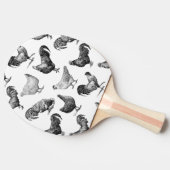 レトロカントリーファームチキンパターン 卓球ラケット (横)