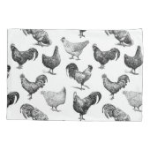 レトロカントリーファームチキンパターン 枕カバー (裏面-左)