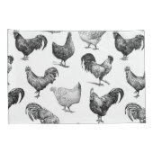 レトロカントリーファームチキンパターン 枕カバー (裏面-右)