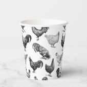 レトロカントリーファームチキンパターン 紙コップ (裏面)