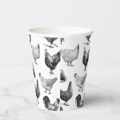 レトロカントリーファームチキンパターン 紙コップ (右)