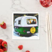 レトロカンパーヒッピー人生は旅だけ行く スタンダードカクテルナプキン (インサイチュ)