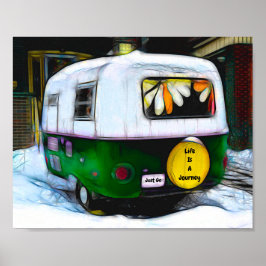 レトロカンパーヒッピー人生は旅だけ行く ポスター