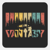 レトロカンパーファンライフ – ヴィンテージバンライフ スクエアシール (正面)