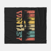 レトロカンパーファンライフ – ヴィンテージバンライフ フリースブランケット (正面(横))