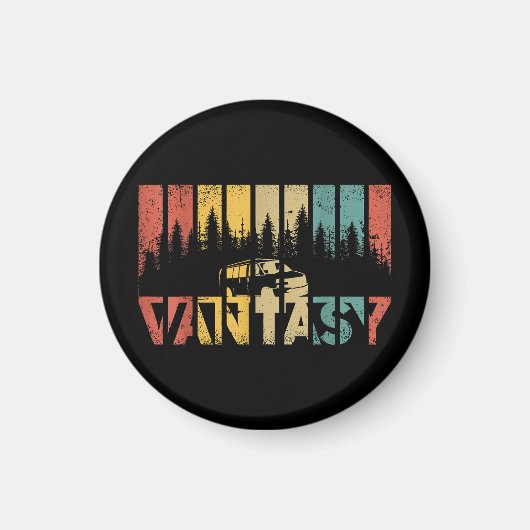 レトロカンパーファンライフ – ヴィンテージバンライフ マグネット (正面)