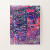 レトロカンパープルピンクヒッパイボホシック ジグソーパズル (縦)