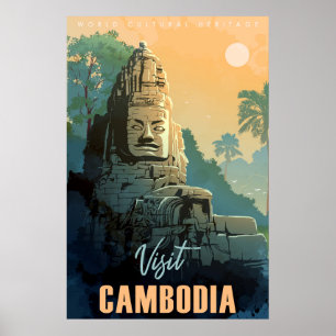 レトロカンモダンボジア旅行ポスター ポスター