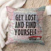 レトロカーオンロードマップ クッション (ブランケット)