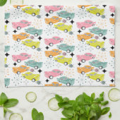 レトロカーズアトミックスターバストモダンミッドセンチュリー キッチンタオル (折り畳み)