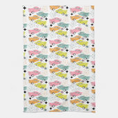 レトロカーズアトミックスターバストモダンミッドセンチュリー キッチンタオル (縦)