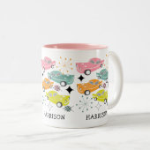 レトロカーズアトミックスターバストモダンミッドセンチュリー ツートーンマグカップ (正面右)