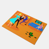 レトロカートゥーンカクテルパーティードアマット ドアマット (アングル)