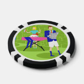 レトロカートゥーンカップルアットホームトランプのポーカーチップ ポーカーチップ (シングル)