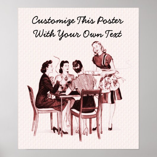 レトロカードとコーヒー ポスター (正面)