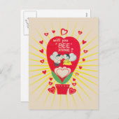 レトロカード，バレンタインビーミン用 シーズンポストカード (正面/裏面)